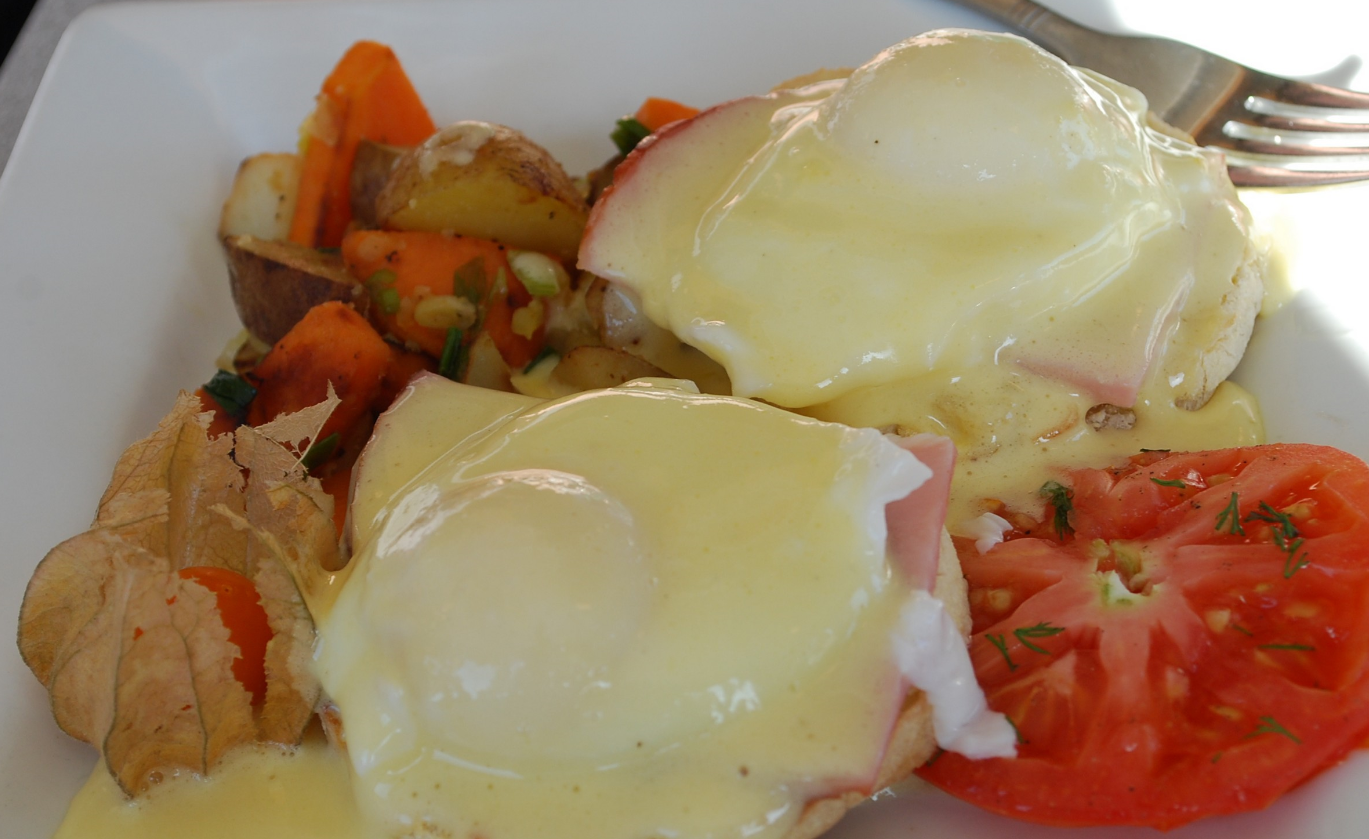 Eggs Benedict during our breakfast service.