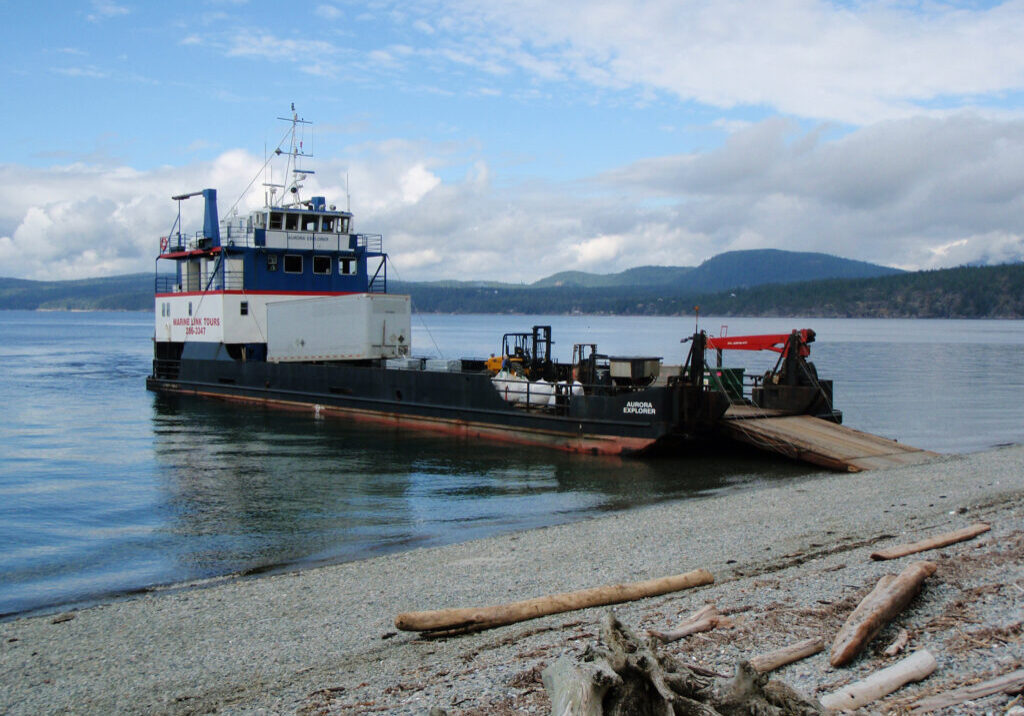 The Aurora pulled in for a recreation stop in the Discovery Islands.