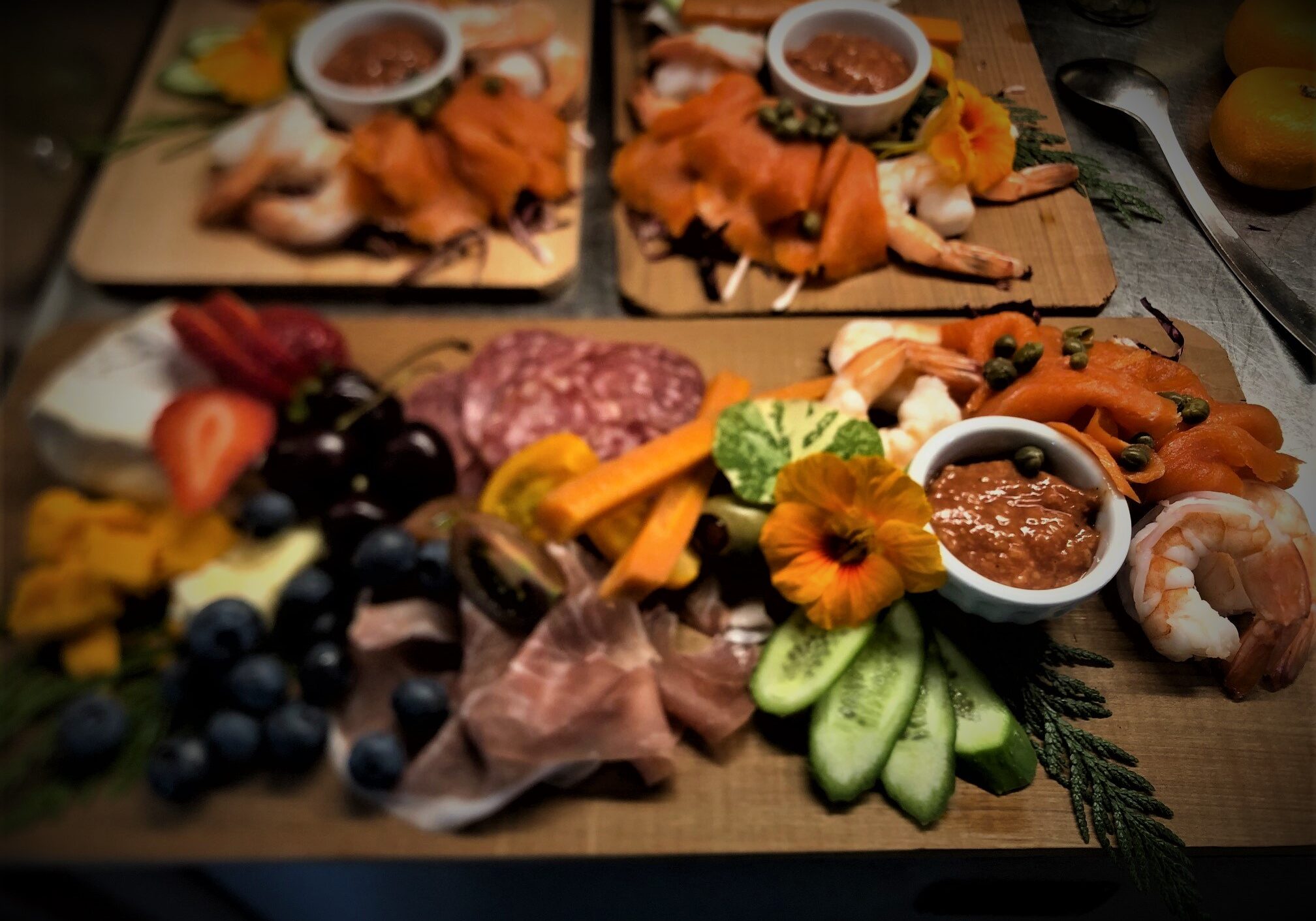 Lunch time charcuterie boards.